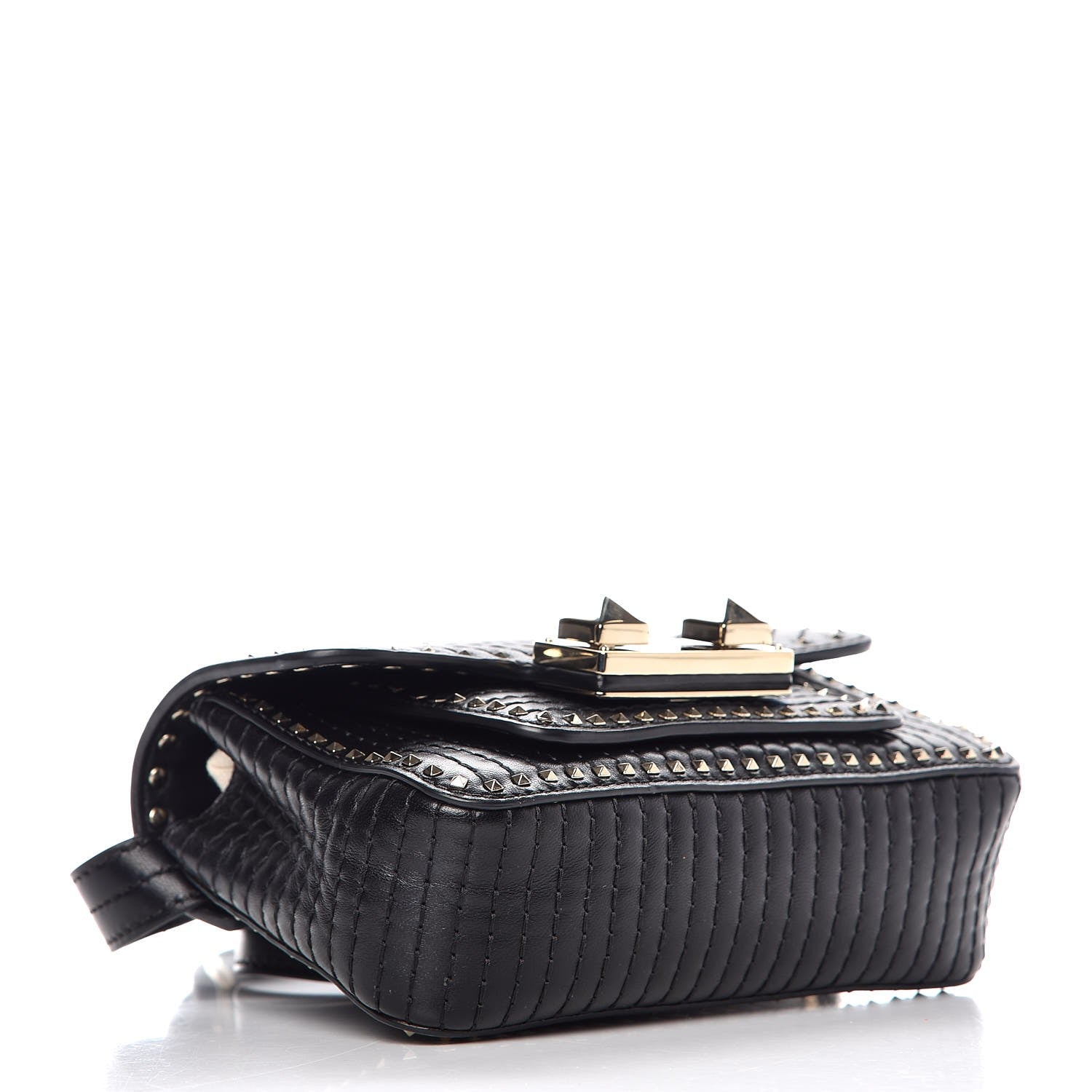 Valentino Garavani Lambskin ZiggyStud Rockstud Convertible Crossbody Belt Bag Black 5 of 8