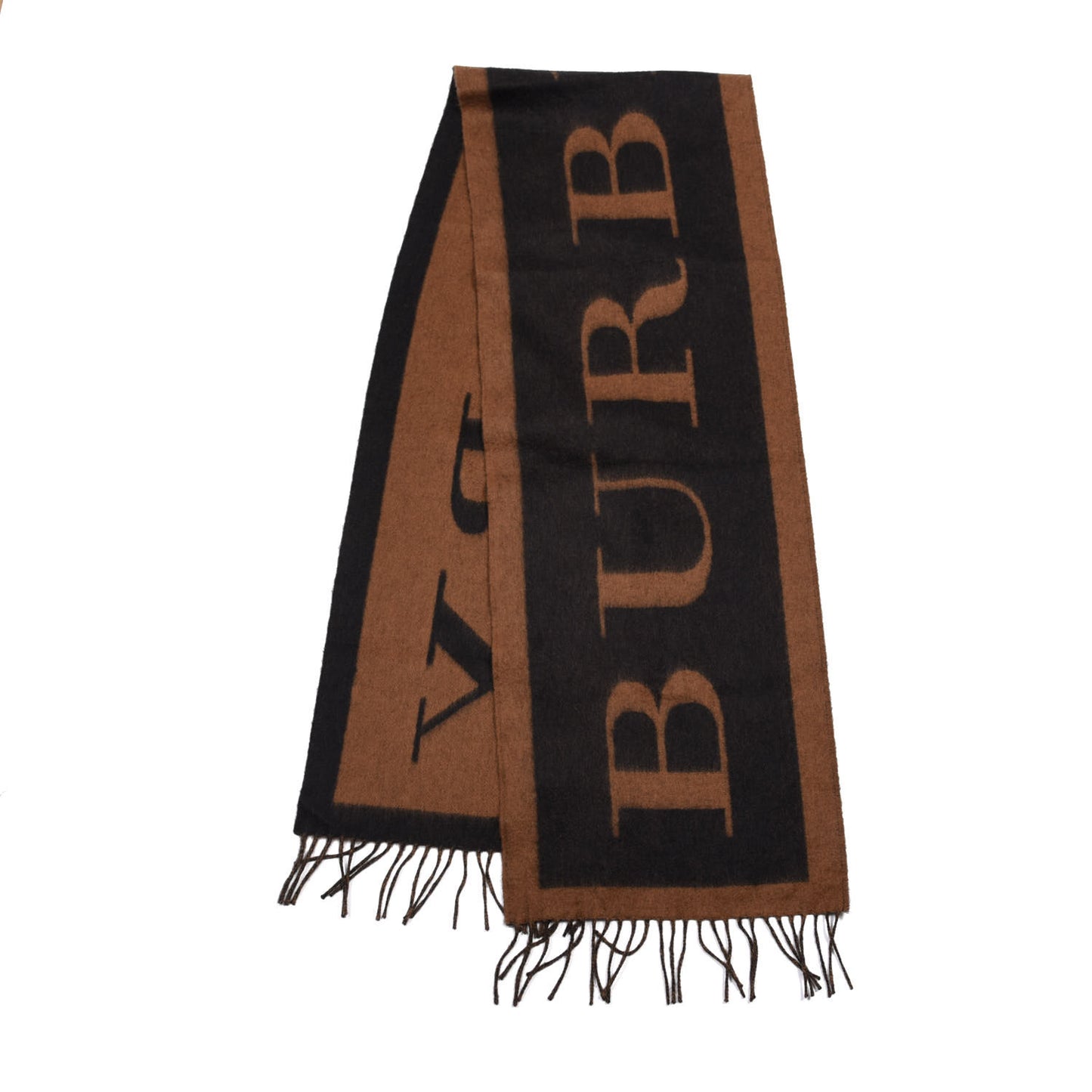 Wool Cashmere Logo Scarf Camel