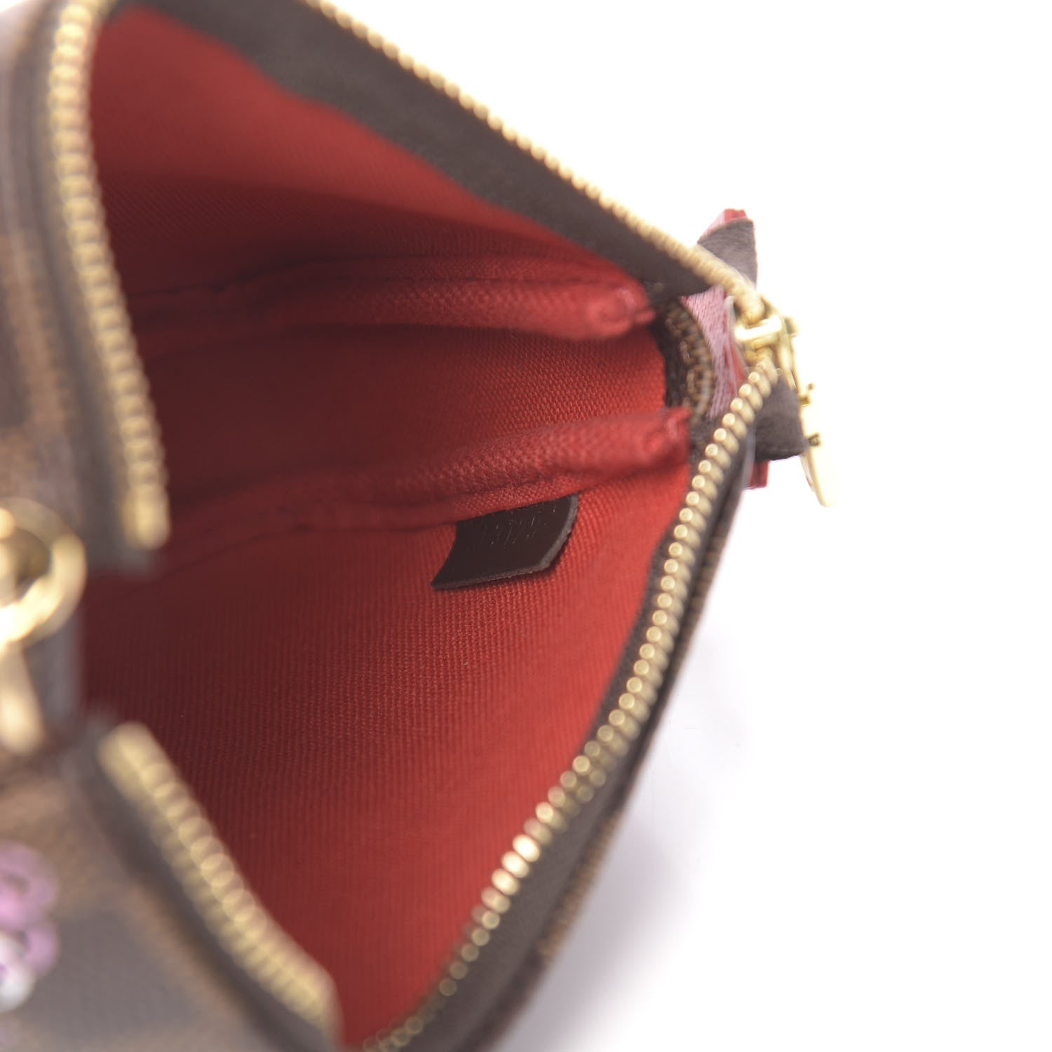 Louis Vuitton Damier Ebene 2019 Christmas Animation Mini Pochette Accessories Red 6 of 8