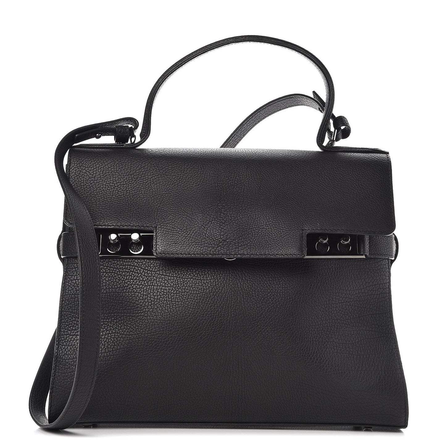 Grained Calfskin GM Tempete Satchel Black