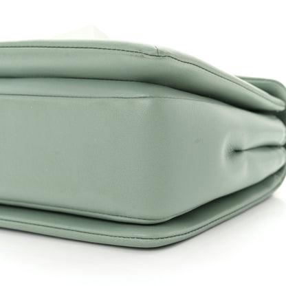 Valentino Garavani Nappa Lacquer Monochrome One Stud Chain Clutch Morning Dew 10 of 12