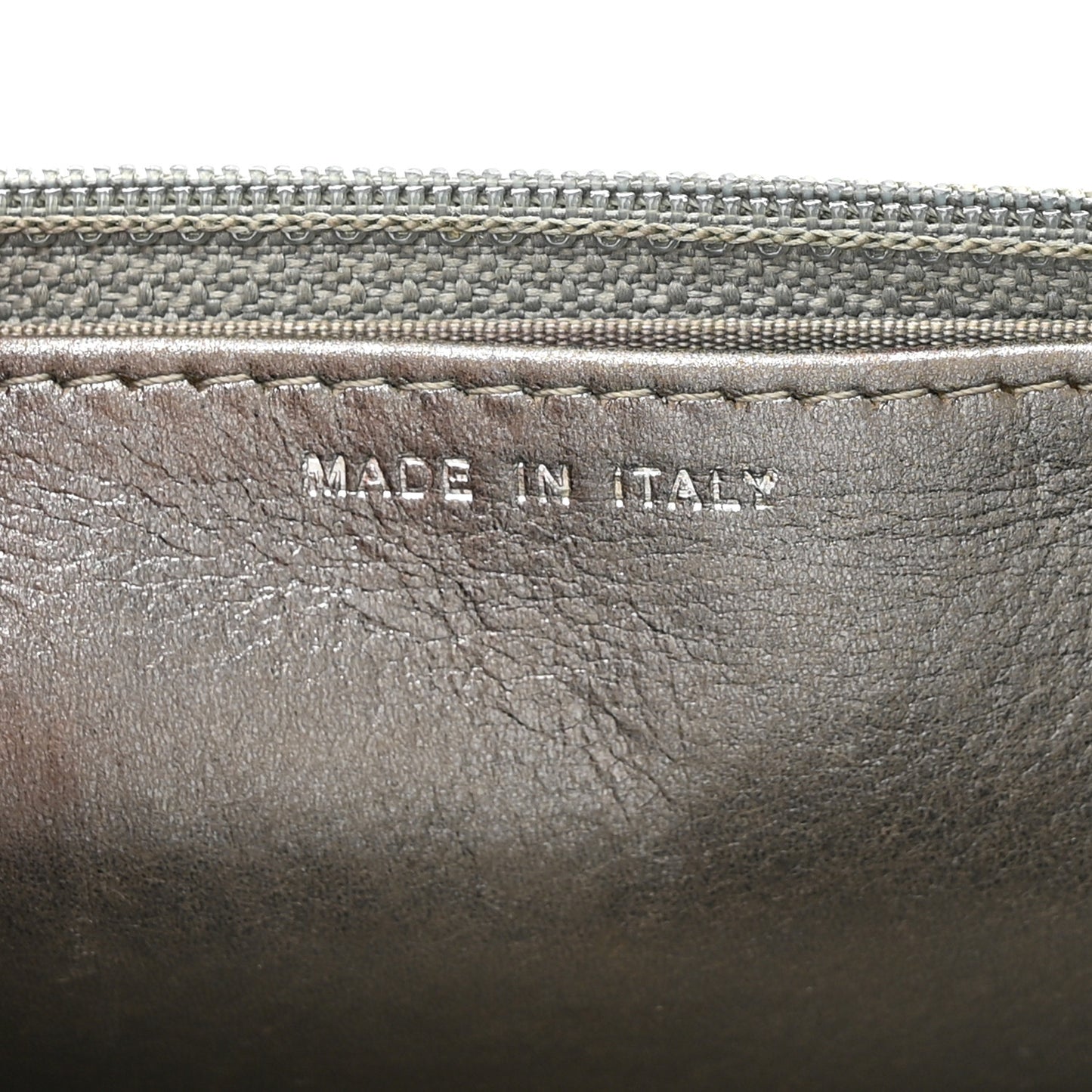 Metallic Calfskin Quilted Boy Wallet On Chain WOC Silver
