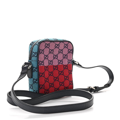Gucci Monogram Multicolor Mini Retro Interlocking G Messenger Blue Rainbow Light Blue 3 of 10