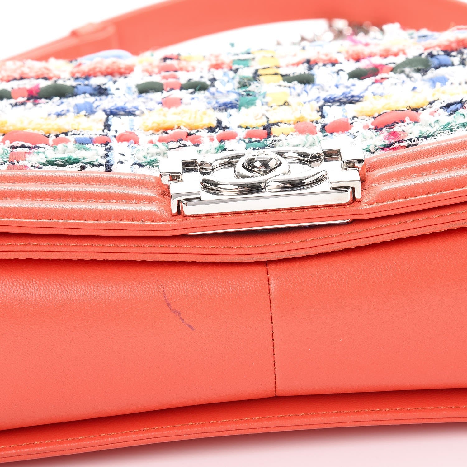 Chanel Lambskin Tweed Medium Boy Flap Coral 9 of 11