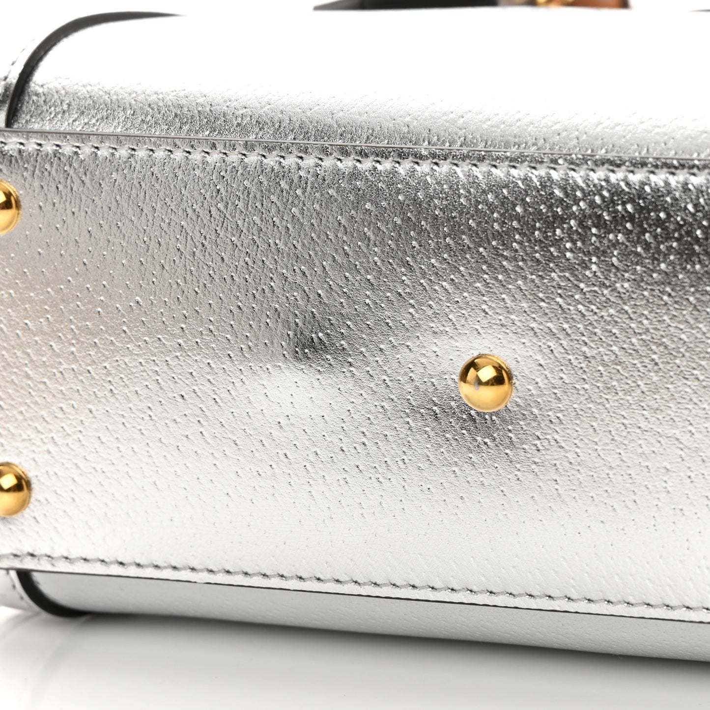 Textured Calfskin Mini Diana Tote Bag Silver Wild Rose