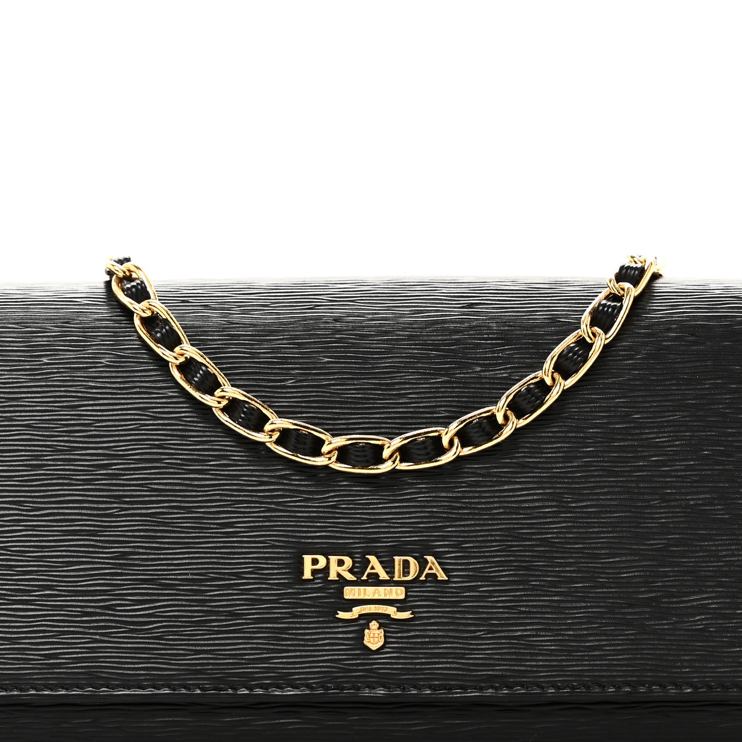 Vitello Move Metal Oro Chain Wallet Black