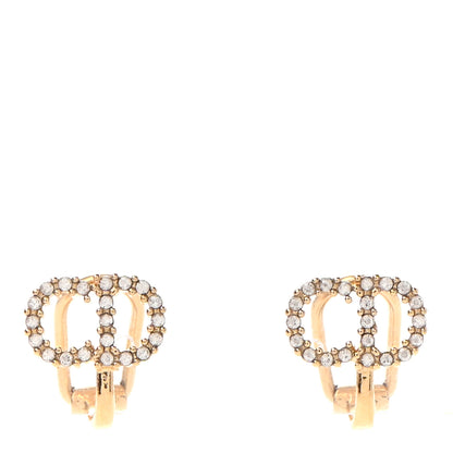 Christian Dior Crystal Clair D Lune Clip On Earrings Gold 1 of 5