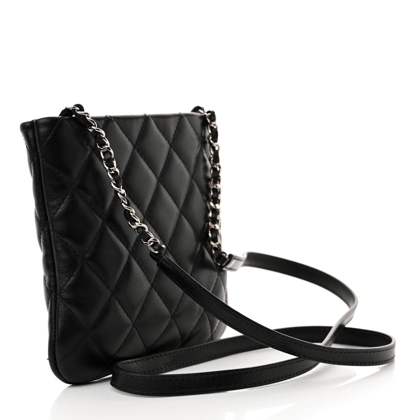 Lambskin Quilted Crossbody Bag Black
