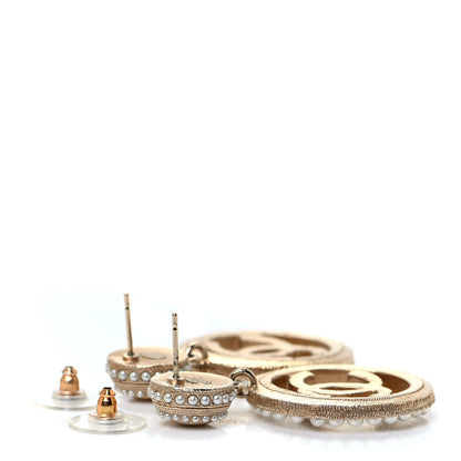 Chanel Pearl CC Drop Earrings Light Gold 3 of 4