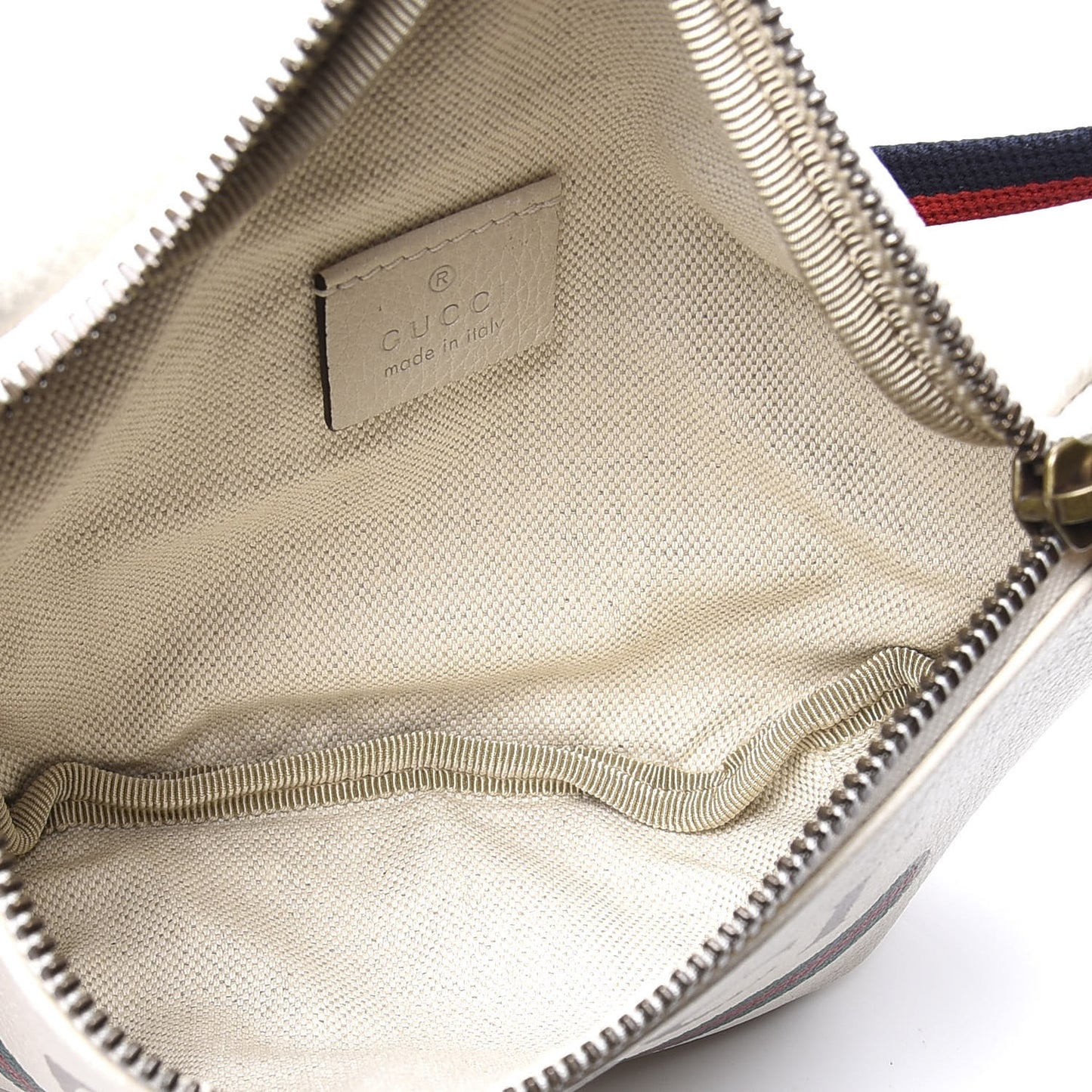 Grained Calfskin Small Logo Belt Bag White
