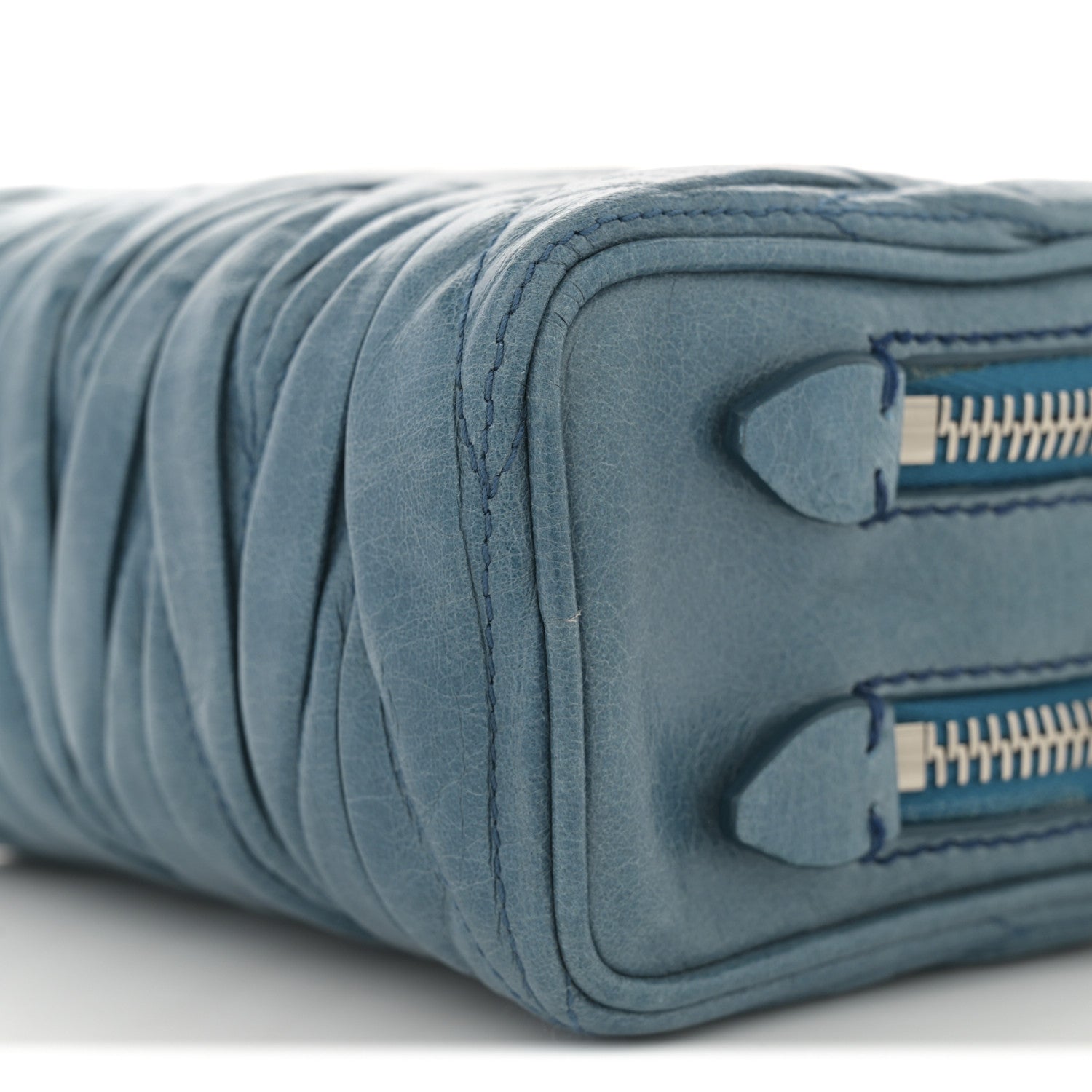 Miu Miu Vitello Lux Matelasse Double Zip Chain Crossbody Bag