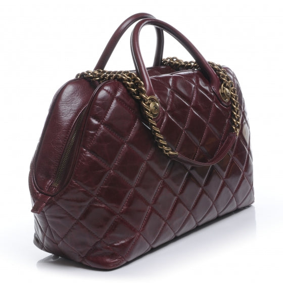Calfskin Castle Rock Bowling Bag Burgundy