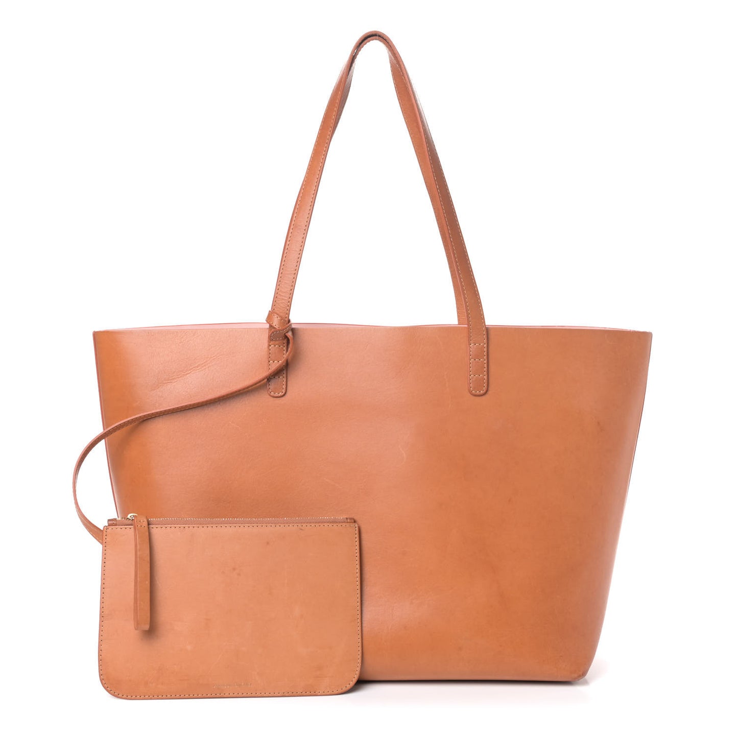 Calfskin Large Shopping Tote Cammello Rosa