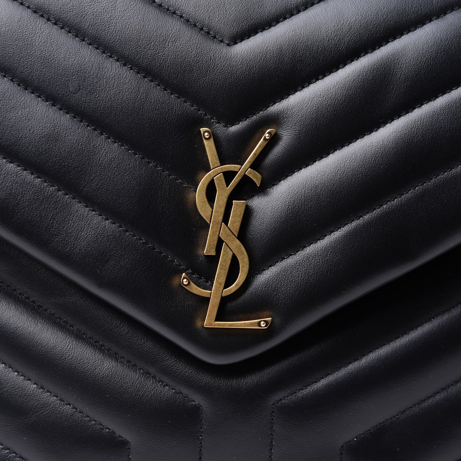 Saint Laurent Calfskin Y Quilted Monogram Medium Loulou Chain Satchel Black 7 of 11