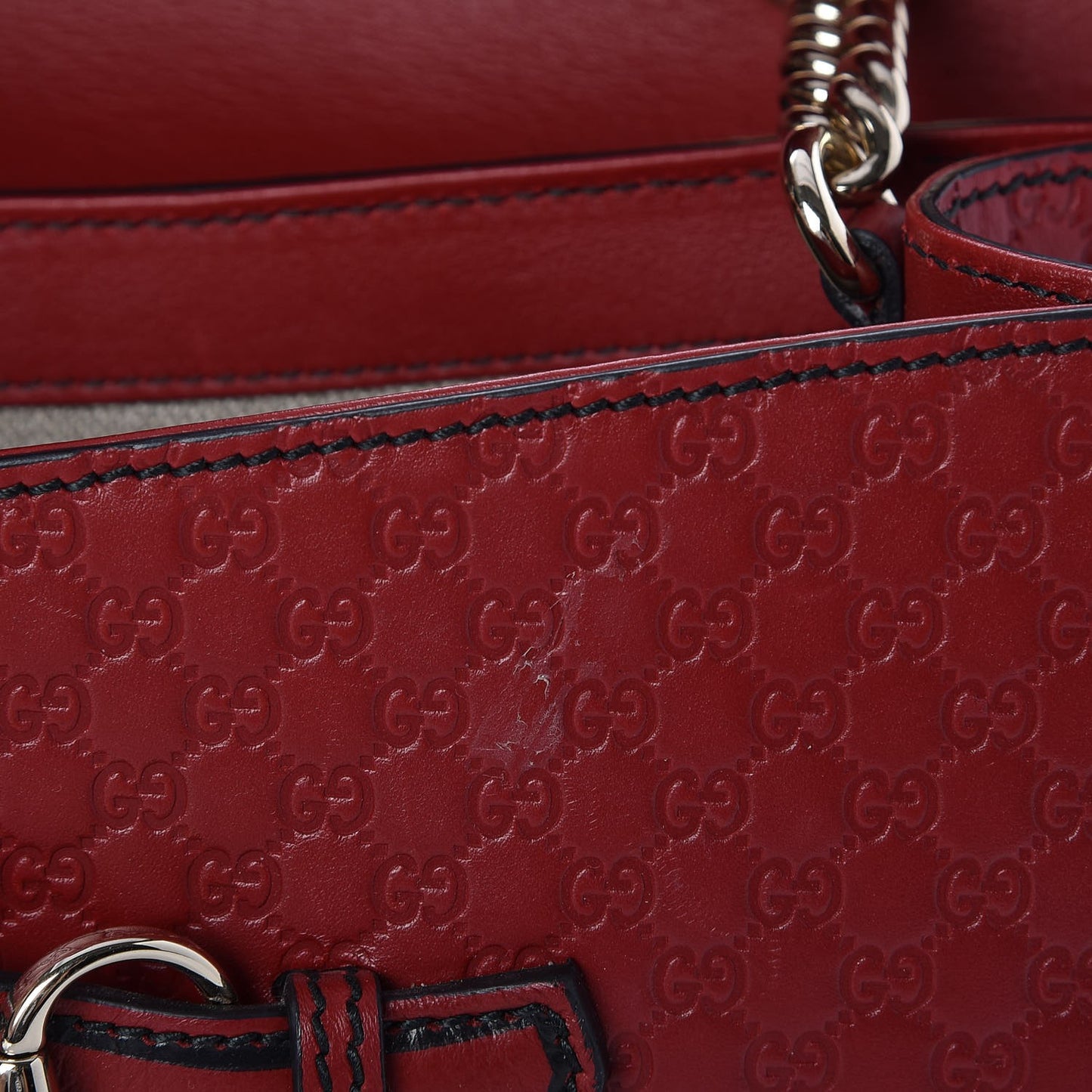 Microguccissima Medium Emily Chain Shoulder Bag Red