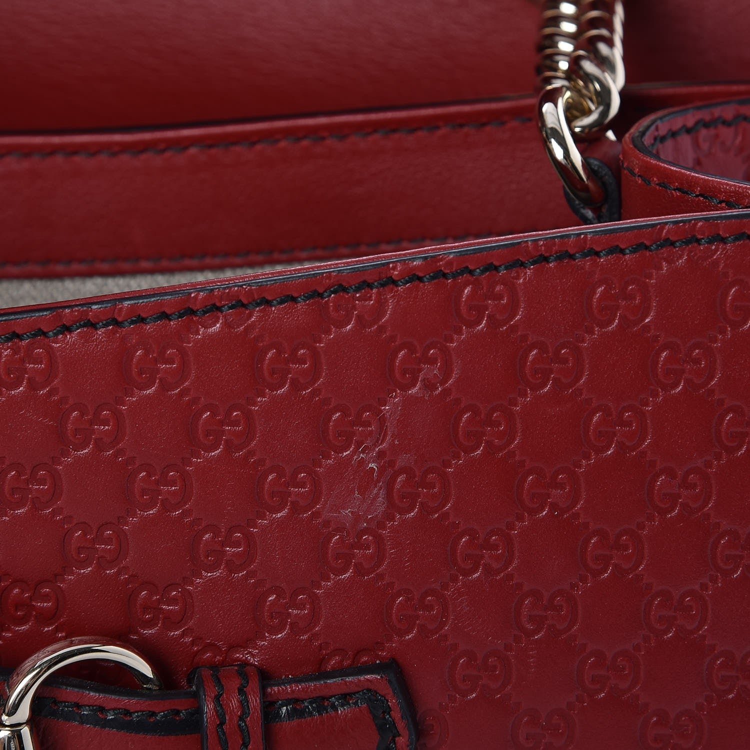 Gucci Microguccissima Medium Emily Chain Shoulder Bag Red 8 of 9