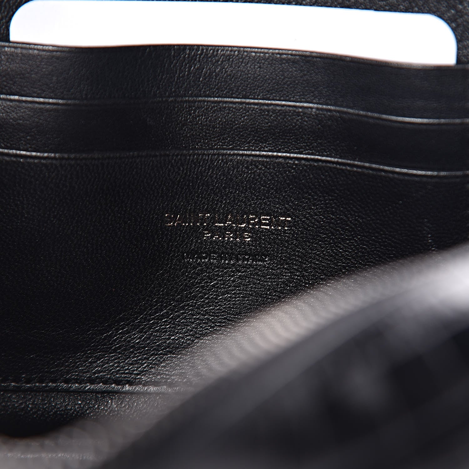 Saint Laurent Calfskin Crocodile Embossed Monogram Mini Lou Camera Bag Black 6 of 9