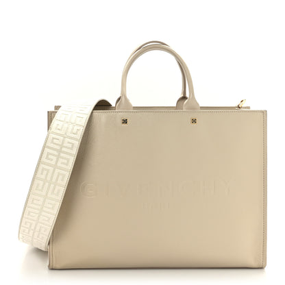 Givenchy Tumbled Calfskin Logo Embossed Medium G-Tote Beige 1 of 11