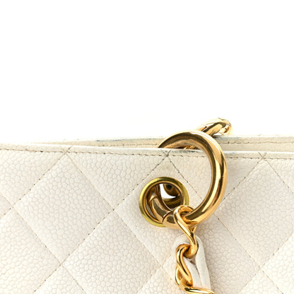 Chanel Caviar Quilted CC Tote White 13 of 17