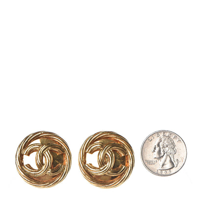 Chanel CC Clip On Earrings Gold 2 of 5