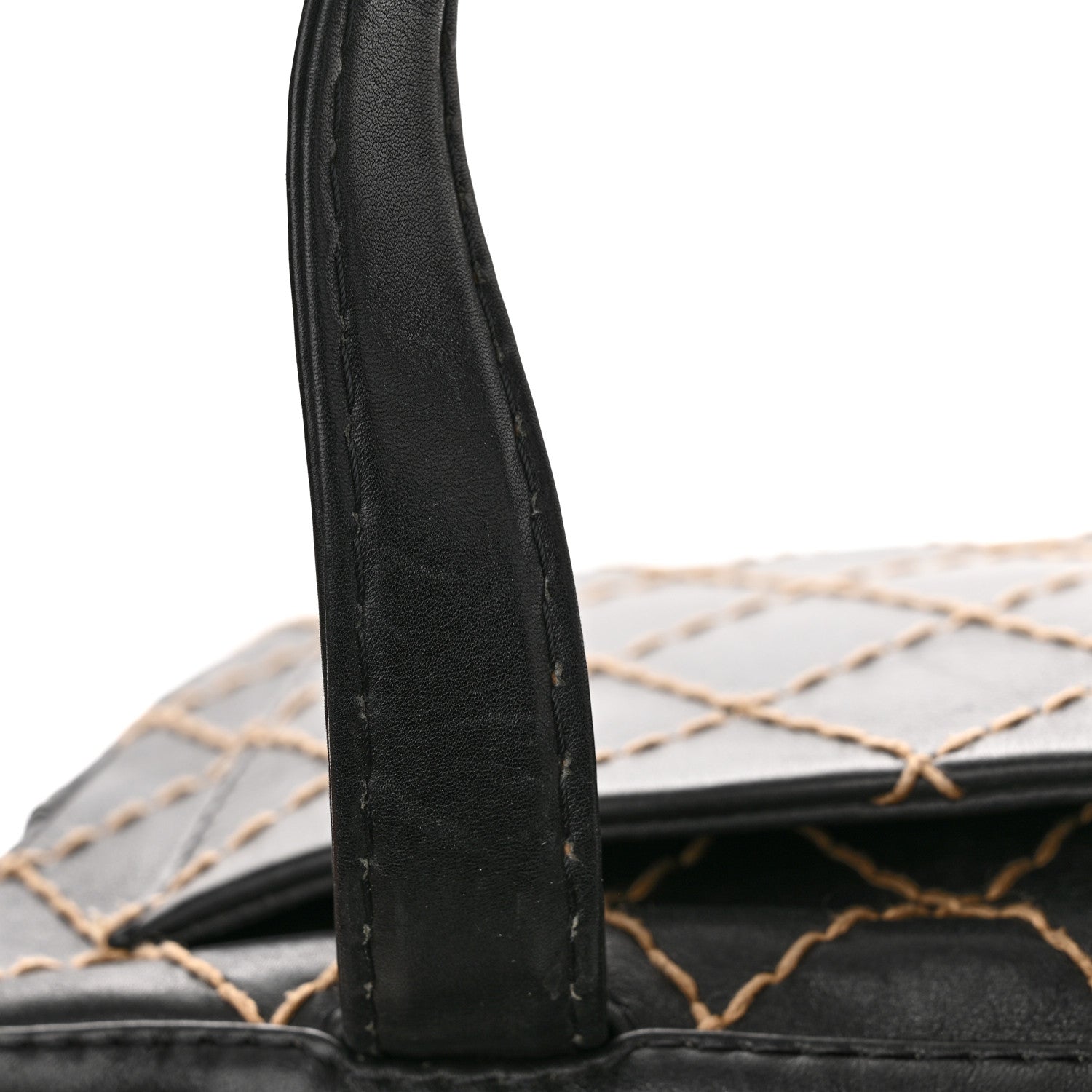 Chanel Calfskin Contrast Stitch Surpique Bowler Black 10 of 13