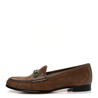Gucci Corduroy Womens 1953 Horsebit Loafers 40 Velvety Camel 1 of 10