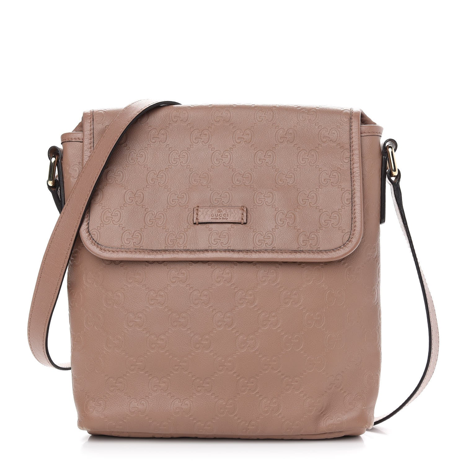 Gucci Guccissima Small Flap Messenger Bag Pink 1 of 11