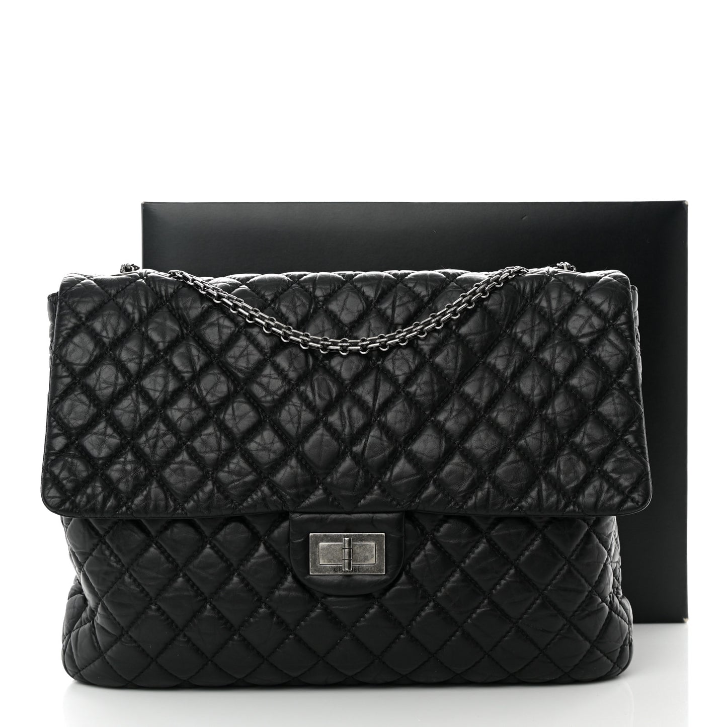 Aged Calfskin Reissue XL Maxi Flap Black
