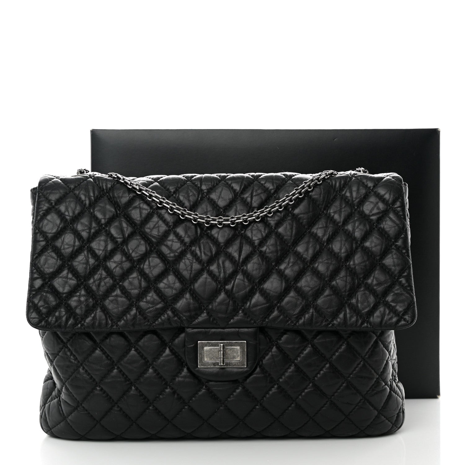 Chanel Aged Calfskin Reissue XL Maxi Flap Black 15 of 15