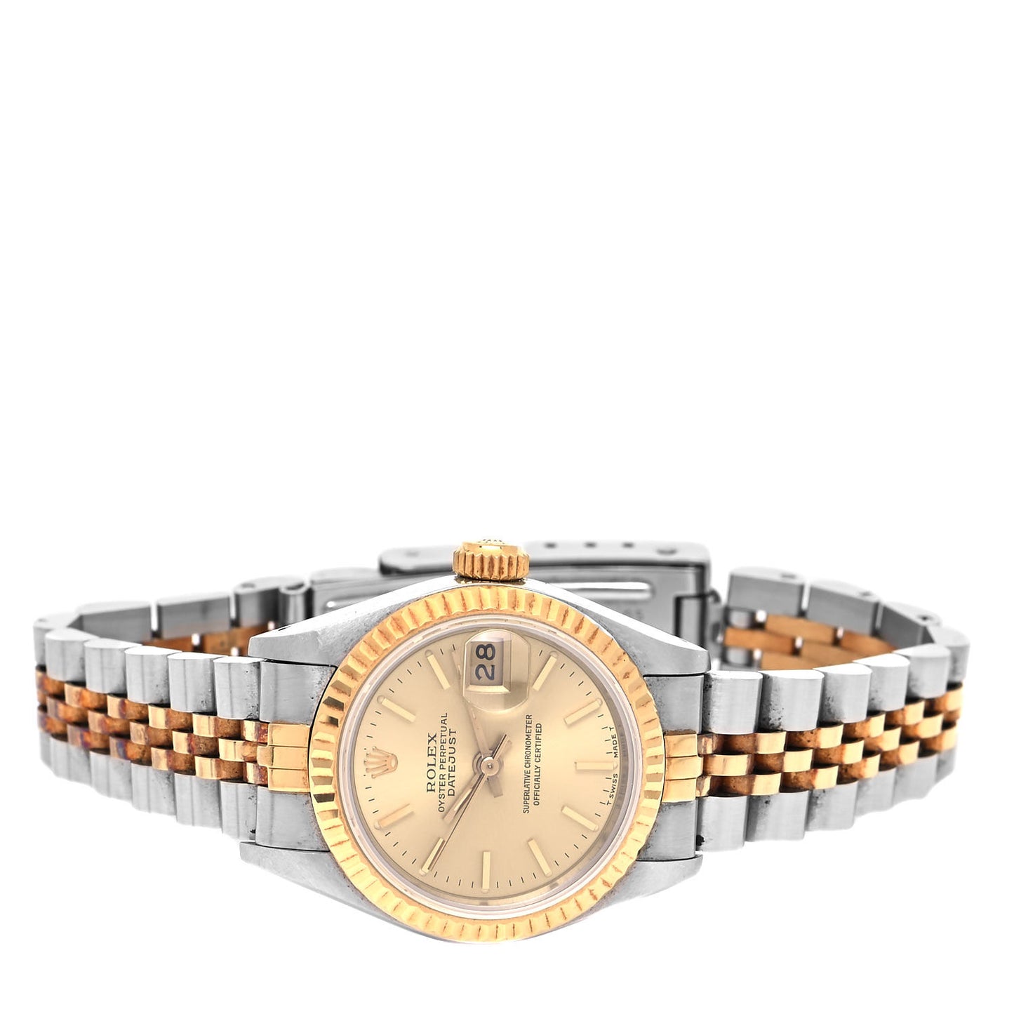 Stainless Steel 18K Yellow Gold 26mm Oyster Perpetual Datejust Watch Champagne 69173