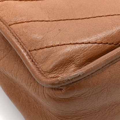 Saint Laurent Crinkled Calfskin Matelasse Monogram Medium Niki Chain Satchel Caramel 16 of 17