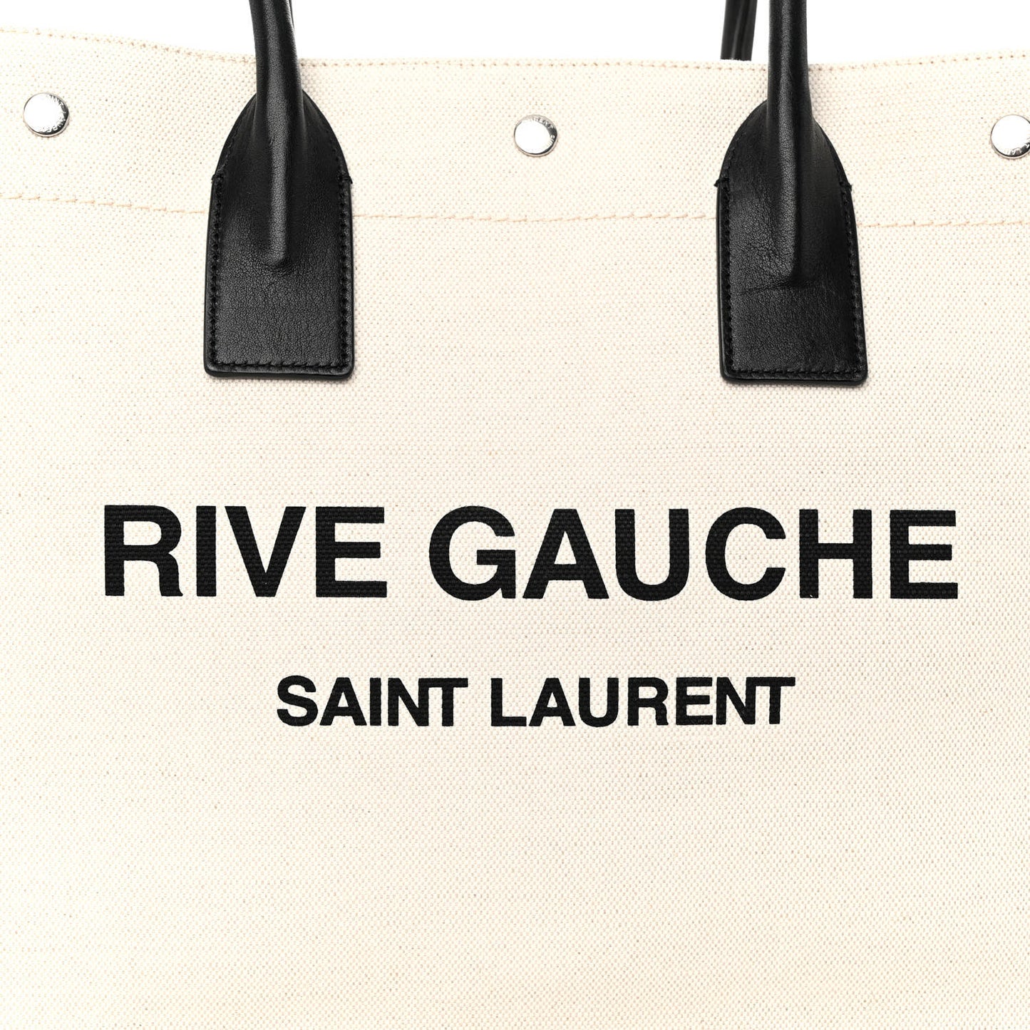 Linen Calfskin Small Rive Gauche Tote Greggio Natural