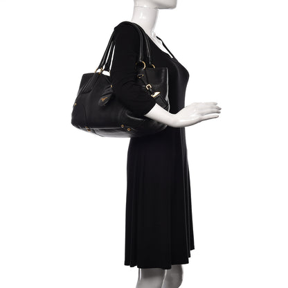 Prada Vitello Daino Buckle Tote Black 2 of 12