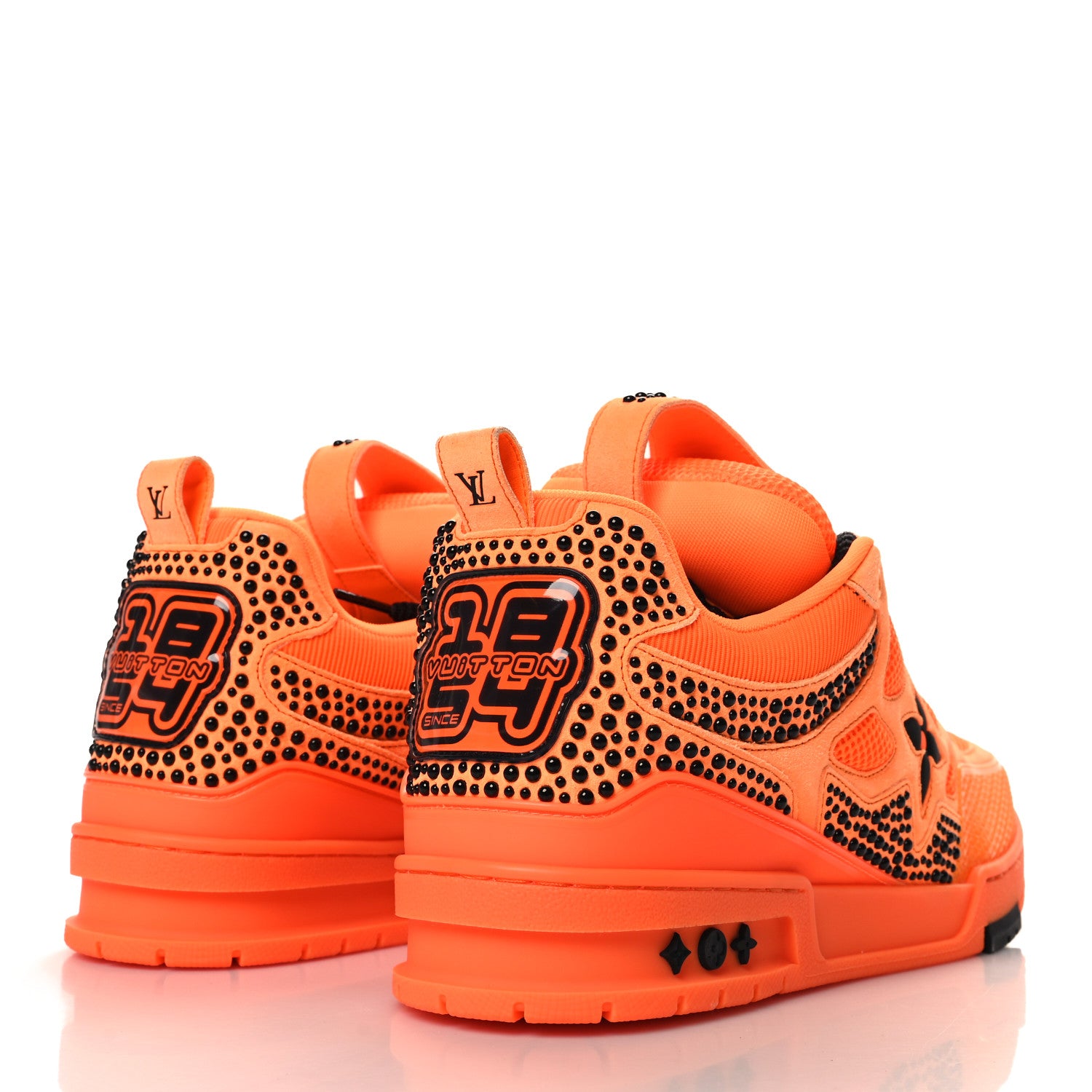 Louis Vuitton Mens LV Calfskin Mesh Skate Sneaker 11 Orange