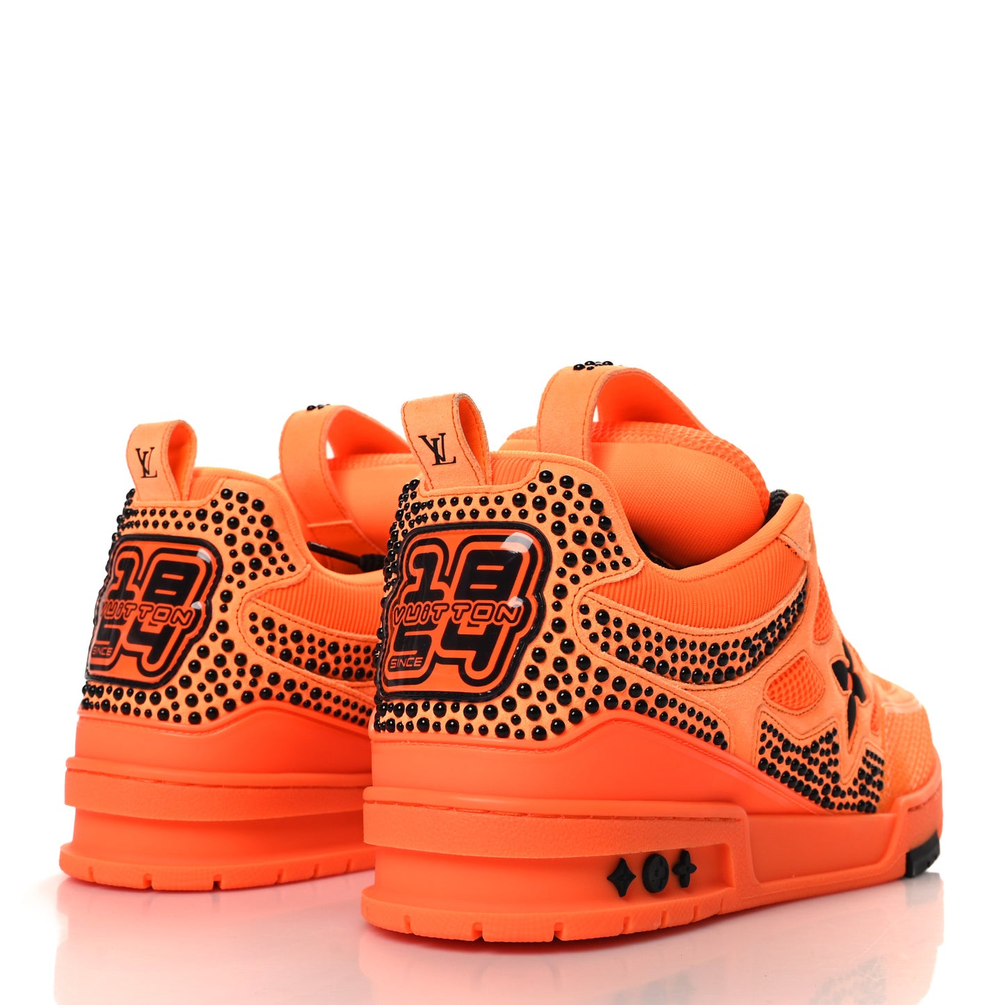 Mens LV Calfskin Mesh Skate Sneaker 11 Orange