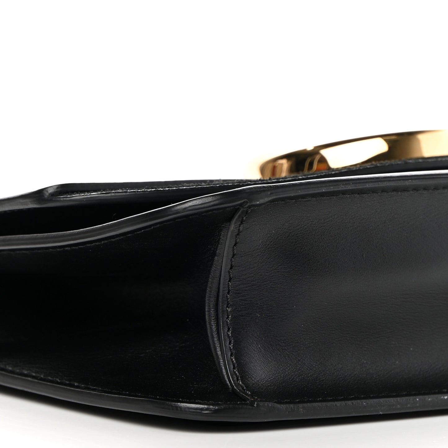 Calfskin Suede C Clutch With Chain Black