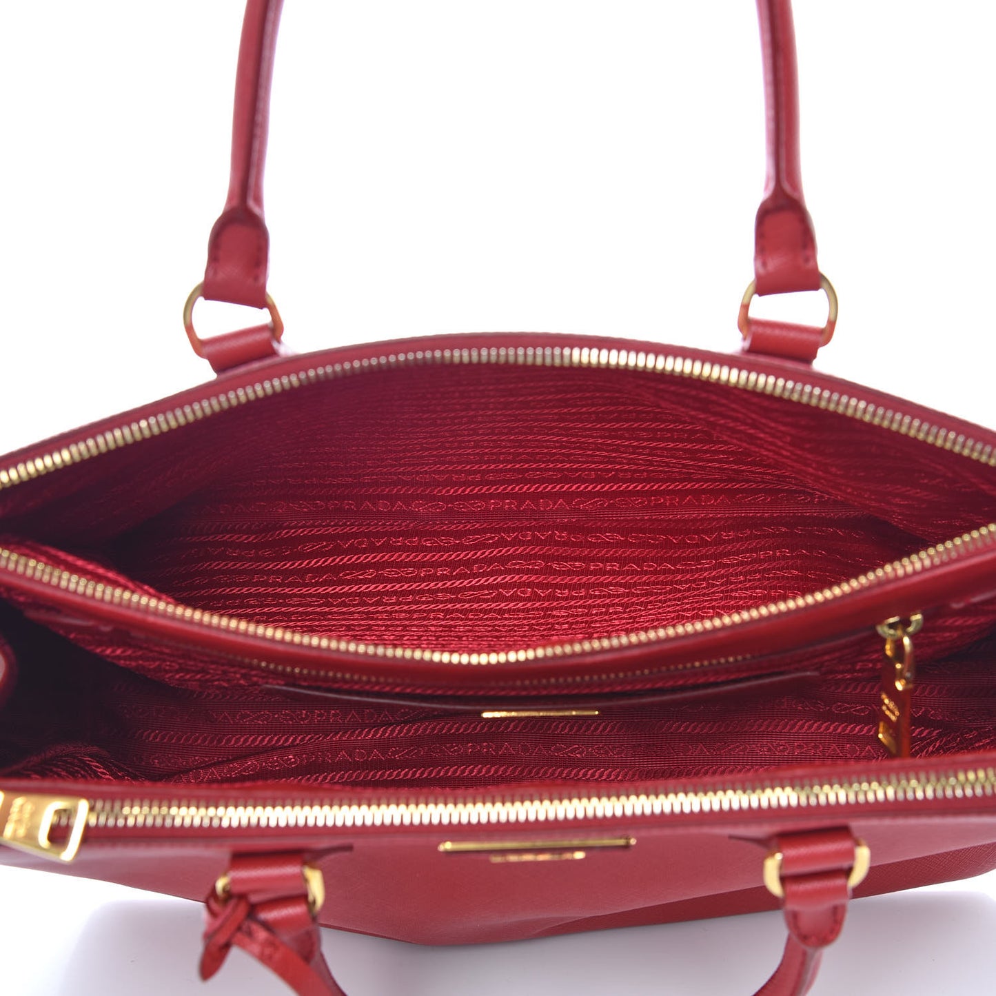 Saffiano Medium Galleria Double Zip Tote Fuoco
