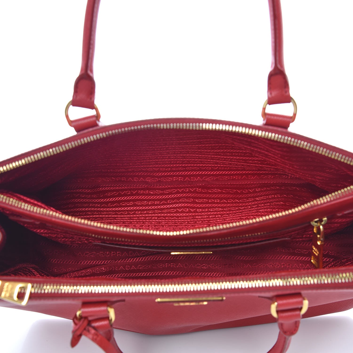 Prada Saffiano Medium Galleria Double Zip Tote Fuoco 7 of 20