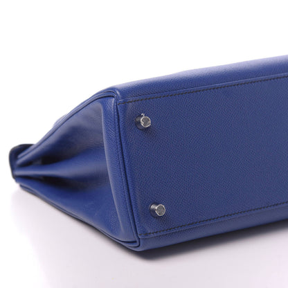 Hermes Epsom Horseshoe Kelly Retourne 32 Bleu Electrique Black 6 of 11