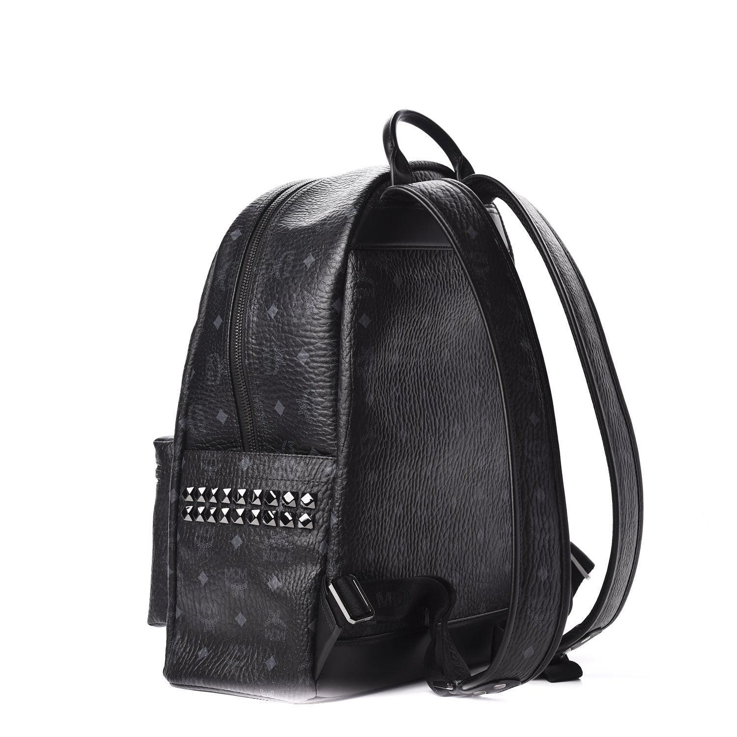 MCM Visetos Medium Side Studs Stark Backpack Black 2 of 9