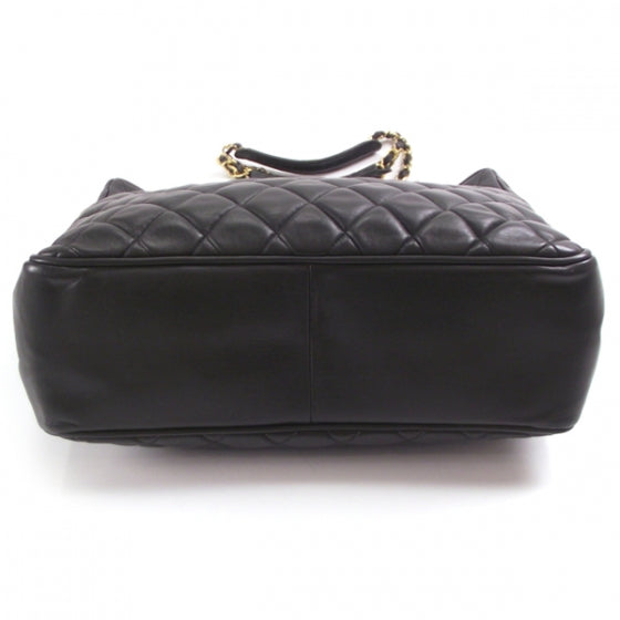 Dark Green Leather Quilted Tote