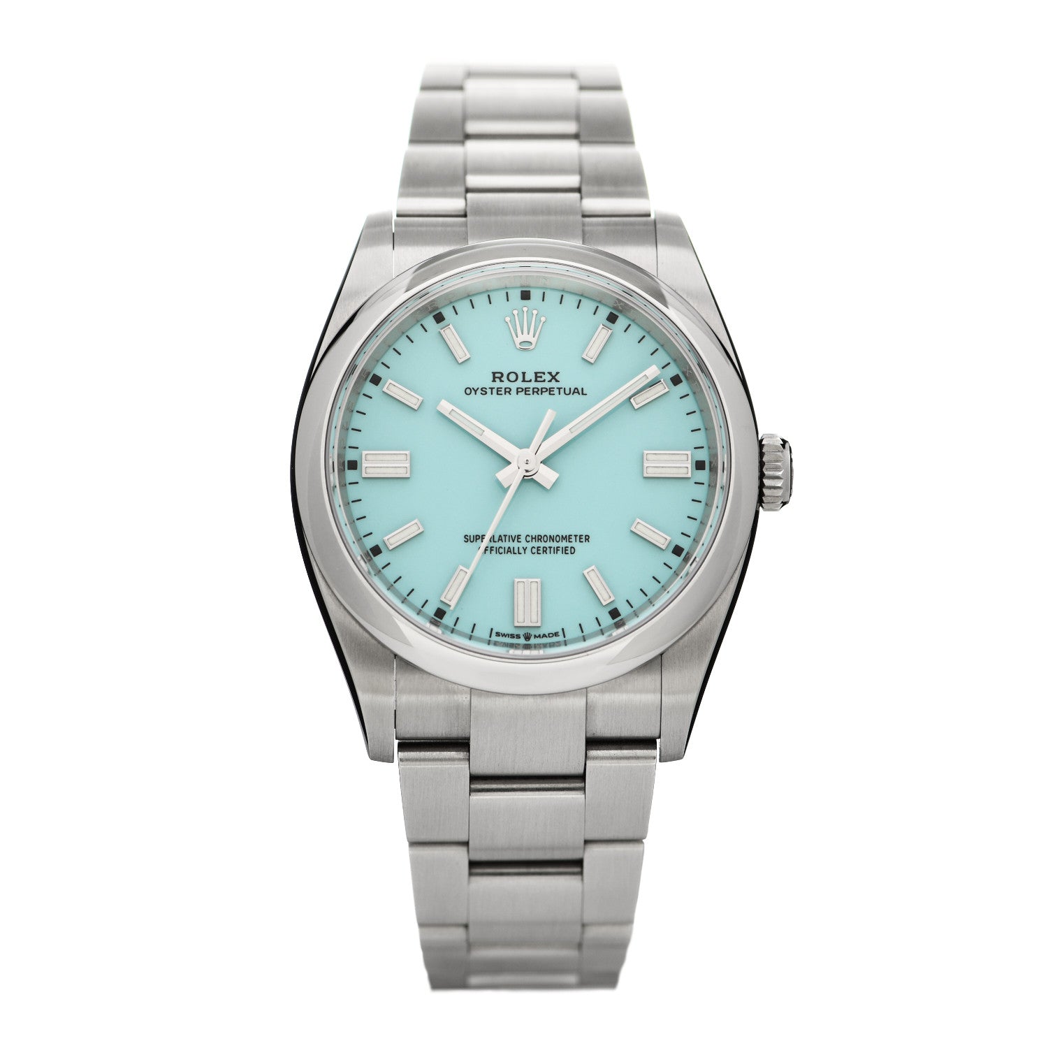 Rolex Stainless Steel 36mm Oyster Perpetual Watch Turquoise 126000 1 of 5