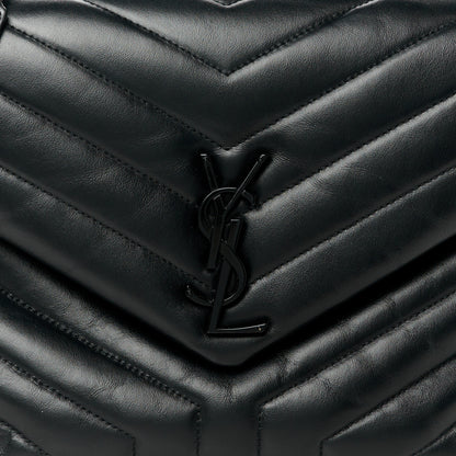 Saint Laurent Calfskin Y Quilted Monogram Monochrome Medium Loulou Chain Satchel Black 9 of 11