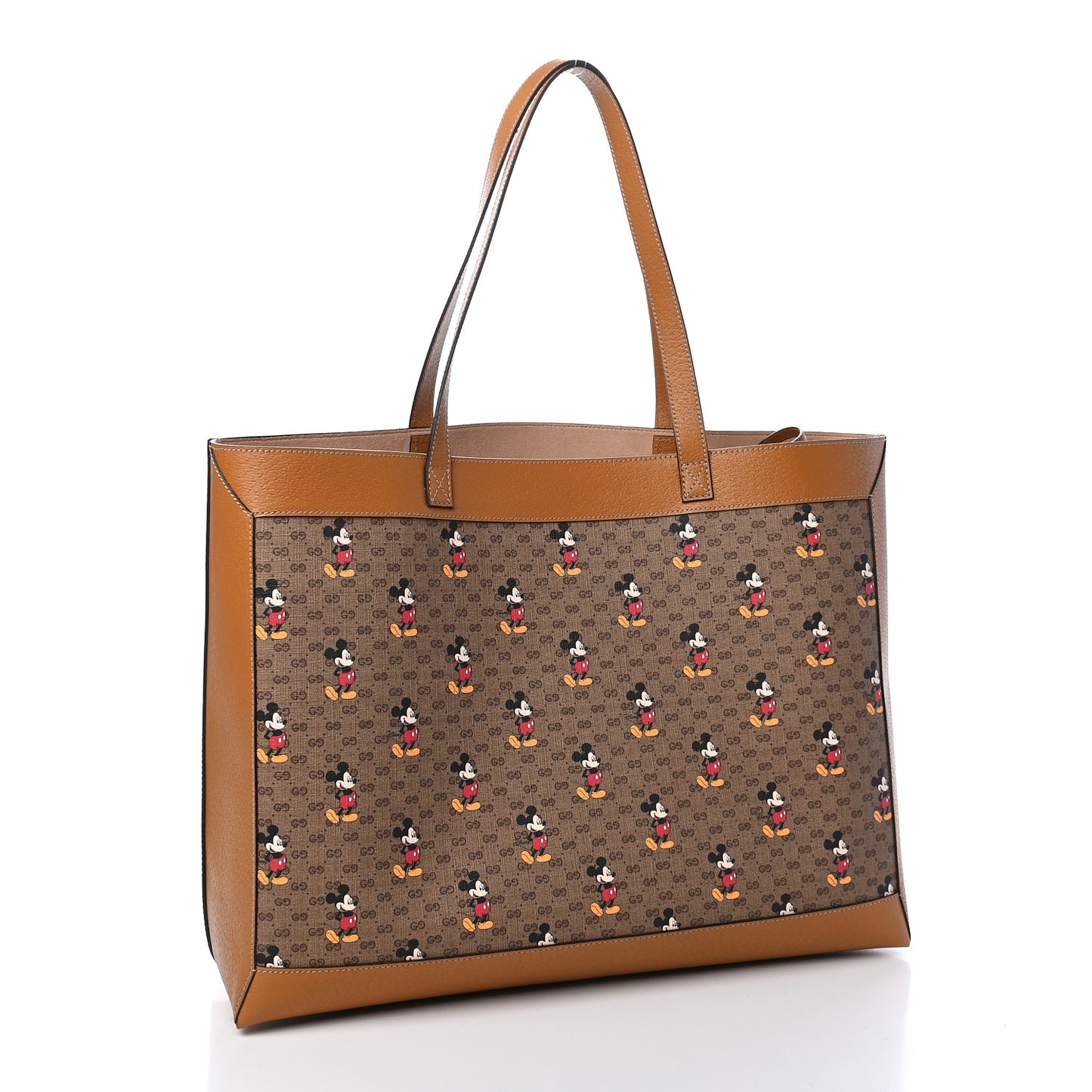 X DISNEY Mini Vintage GG Supreme Monogram Mickey Mouse Large Shopping Tote Beige Vintage Sun Oil
