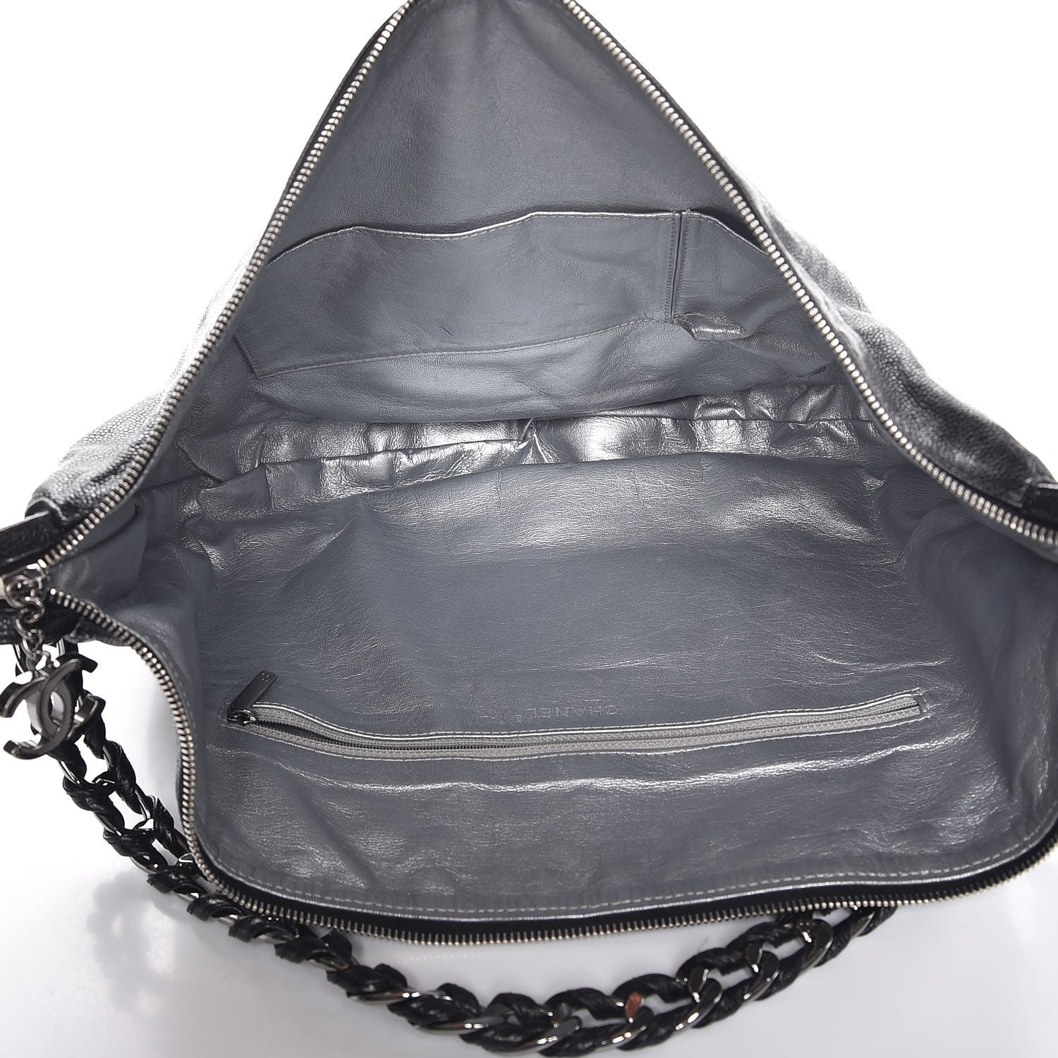 Chanel Glazed Caviar Modern Chain Hobo Black 6 of 8