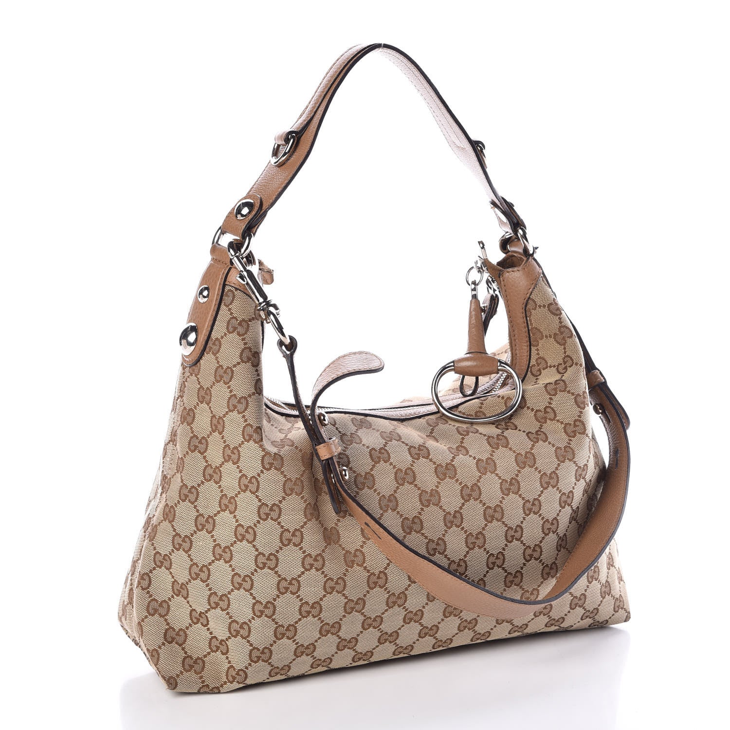 Gucci Monogram Medium Icon Bit Hobo Light Cuir 4 of 10