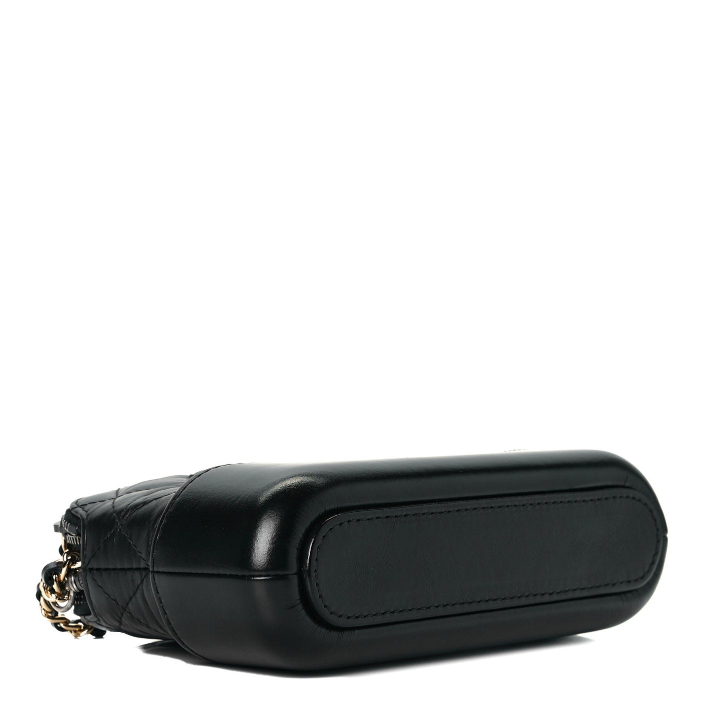 Aged Calfskin Quilted Small Gabrielle Clutch With Chain Black