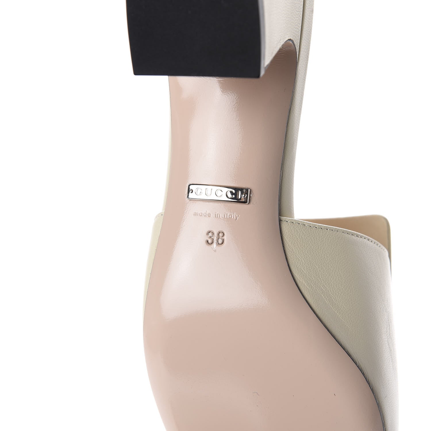 Gucci Malaga Kid Crystal Square G Madelyn Mules 38 Vintage White 8 of 10