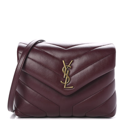 Saint Laurent Calfskin Y Quilted Monogram Toy Loulou Monogram Crossbody Bag Rouge Legion 1 of 9