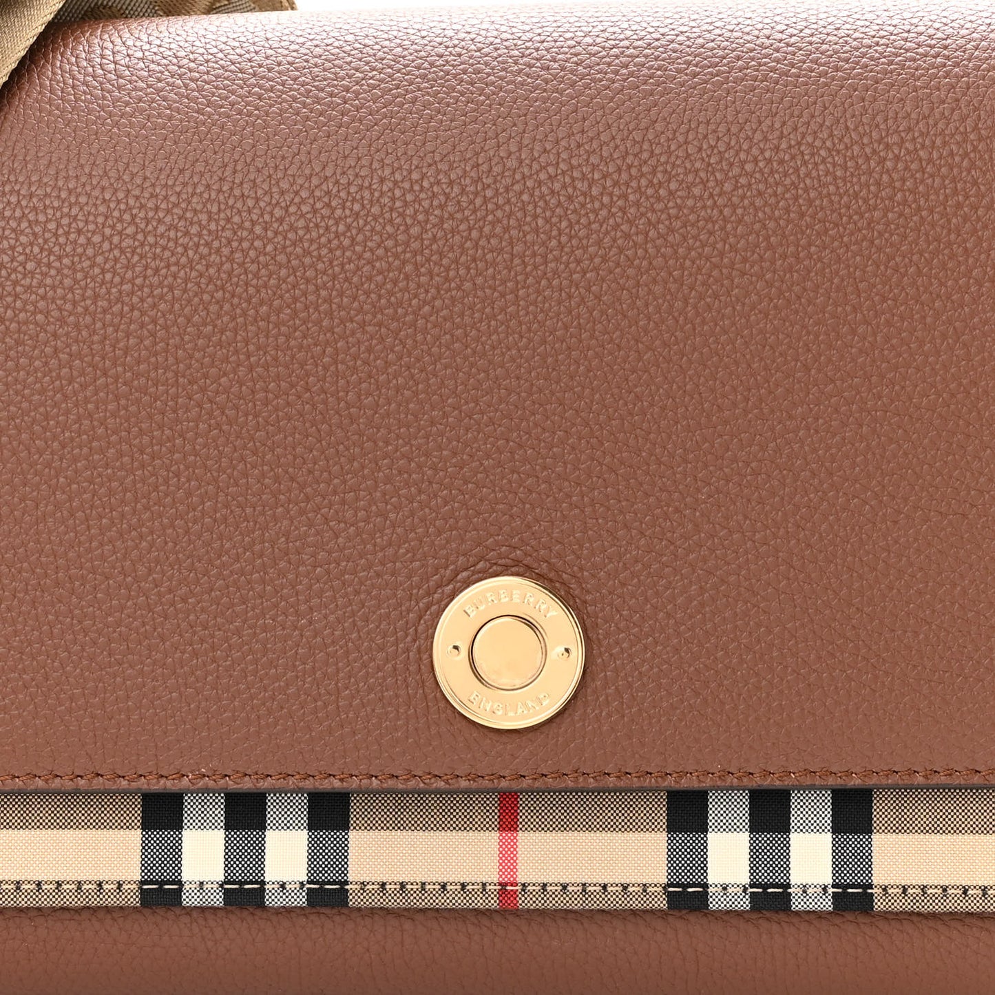 Calfskin Vintage Check Note Crossbody Bag Tan